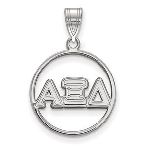 Sterling Silver Alpha Xi Delta Medium Circle Greek Letters Pendant